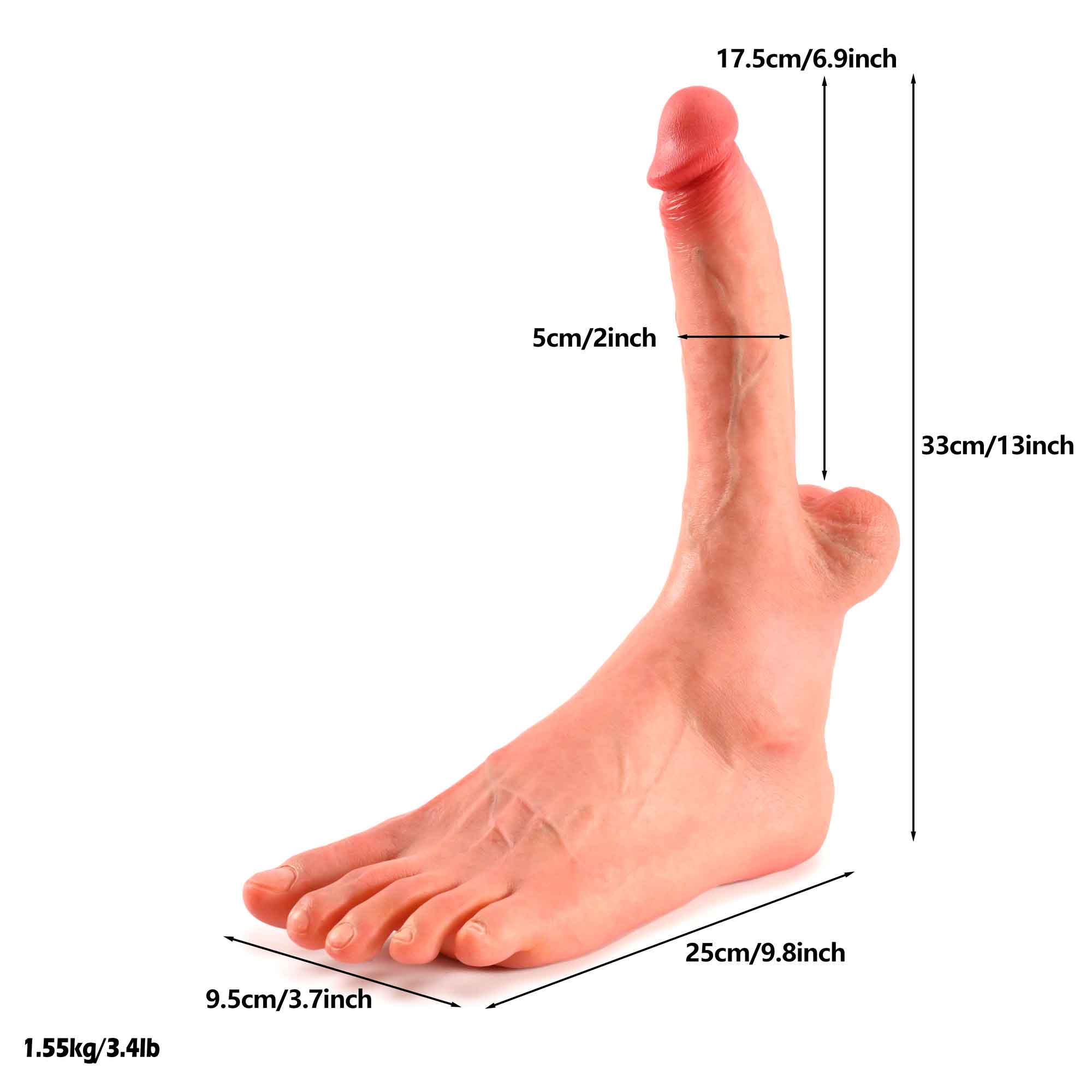 Realistic Male Foot–Dildo Hybrid - LJ-MFD