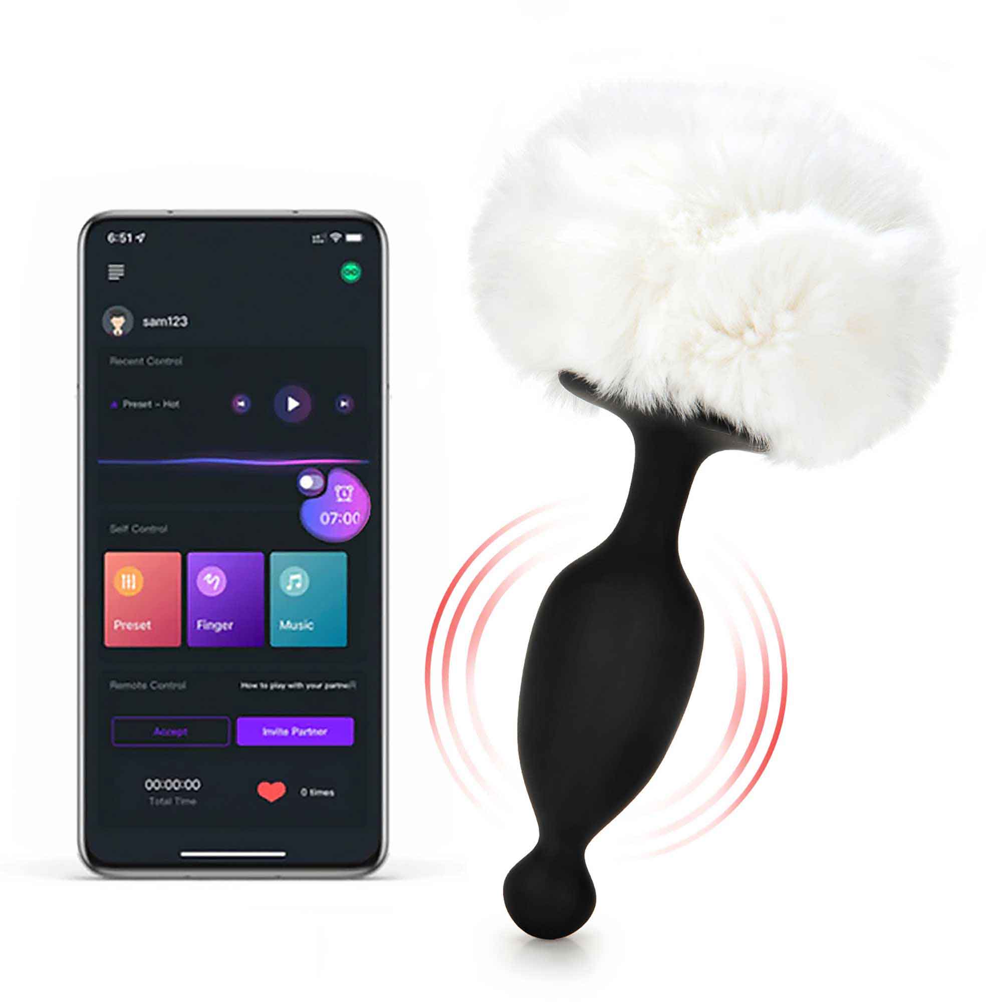 Magic Motion Bunny APP Controlled A Smart Anal Plug with Bunny Tail - MM-BUNNY