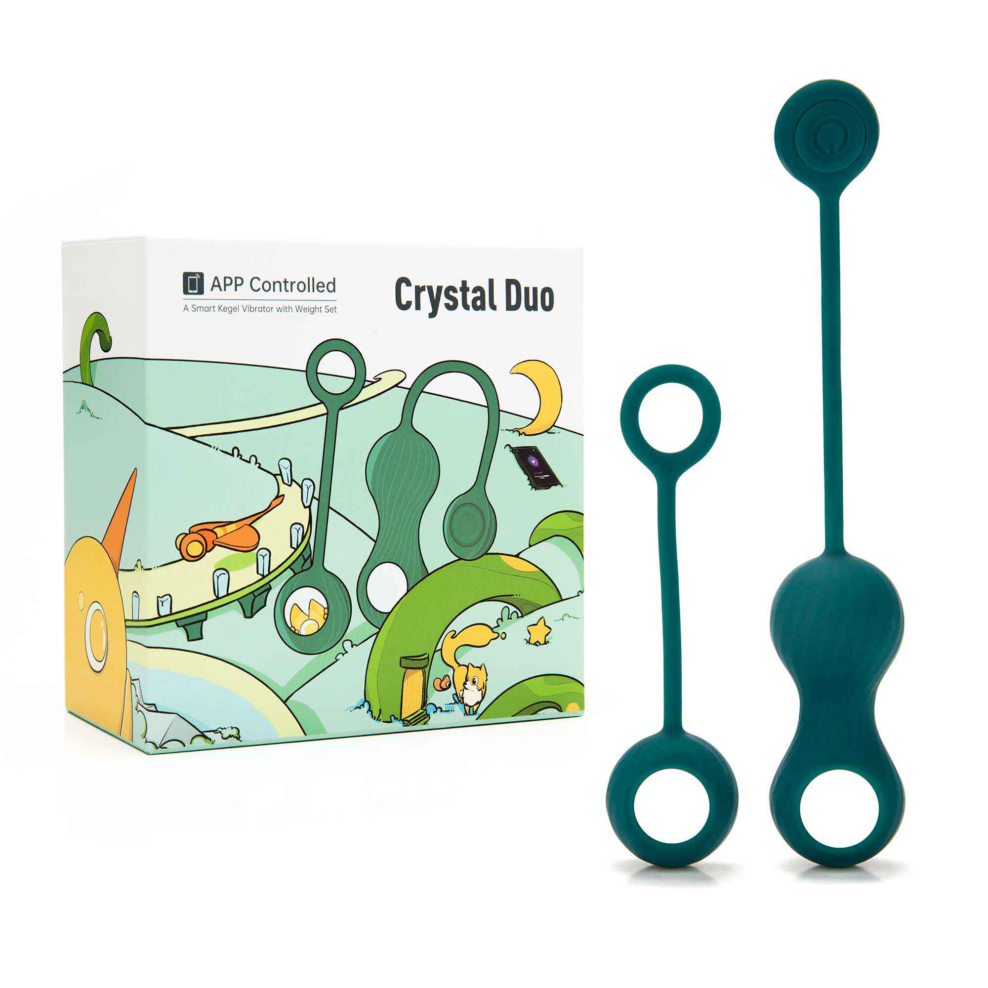 Magic Motion Crystal Duo APP Controlled A Smart Kegel Vibrator with Weight Set - MM-CRYSTAL DUO