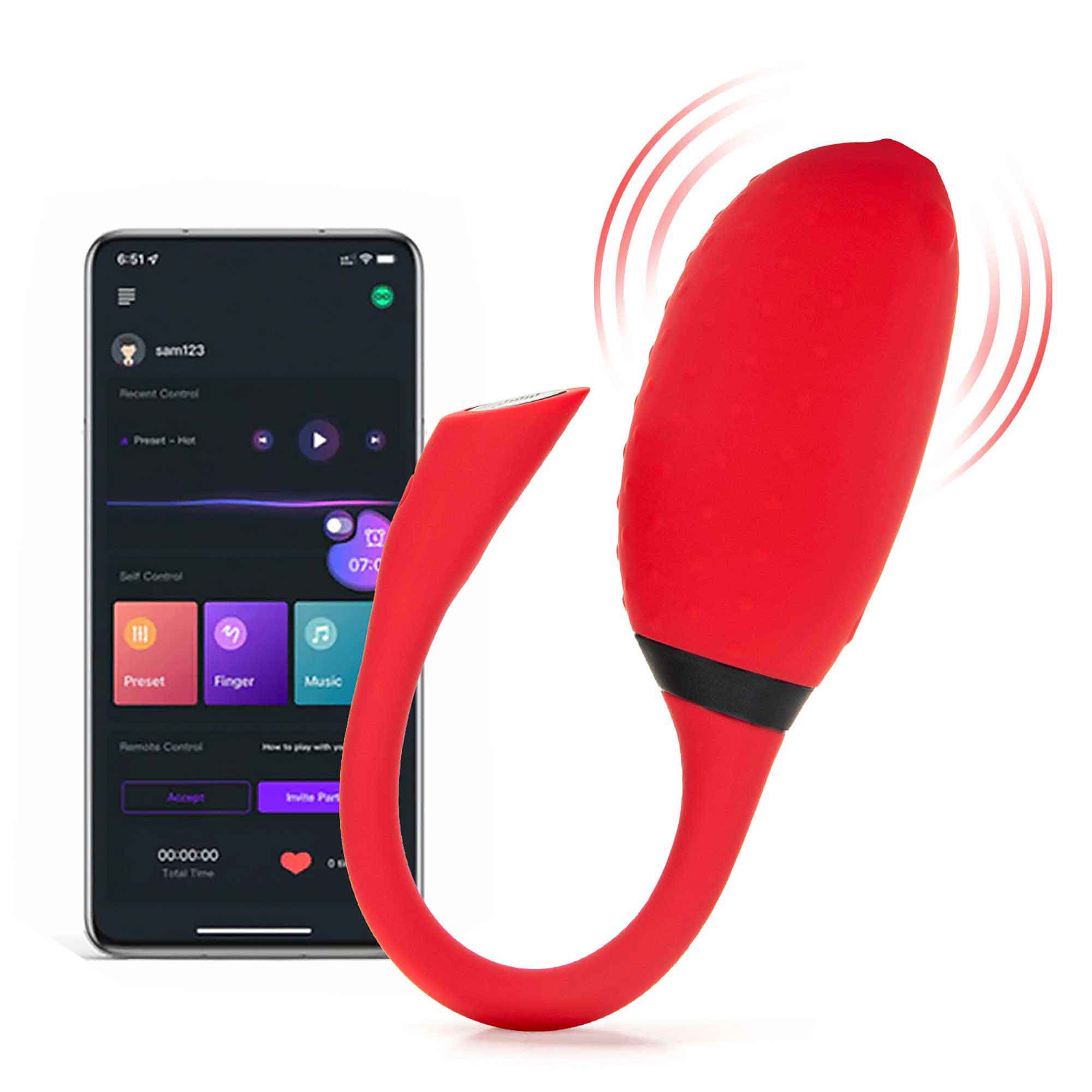Magic Motion Fugu RED APP Controlled Smart Wearable Vibrator - MM-FUGU RED