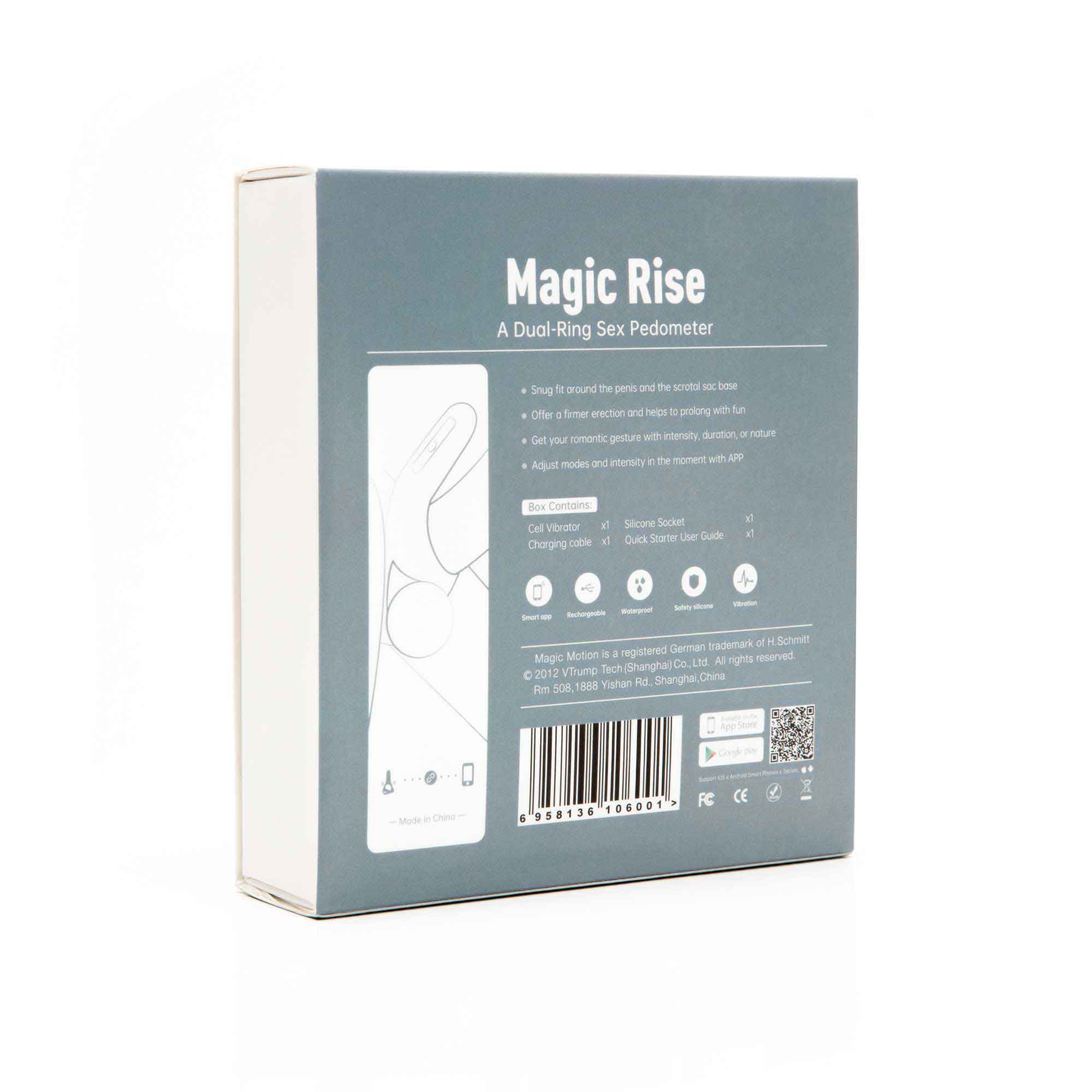 Magic Motion Rise BLACK APP Controlled A Smart Wearable Cockring - MM-RISE BLK