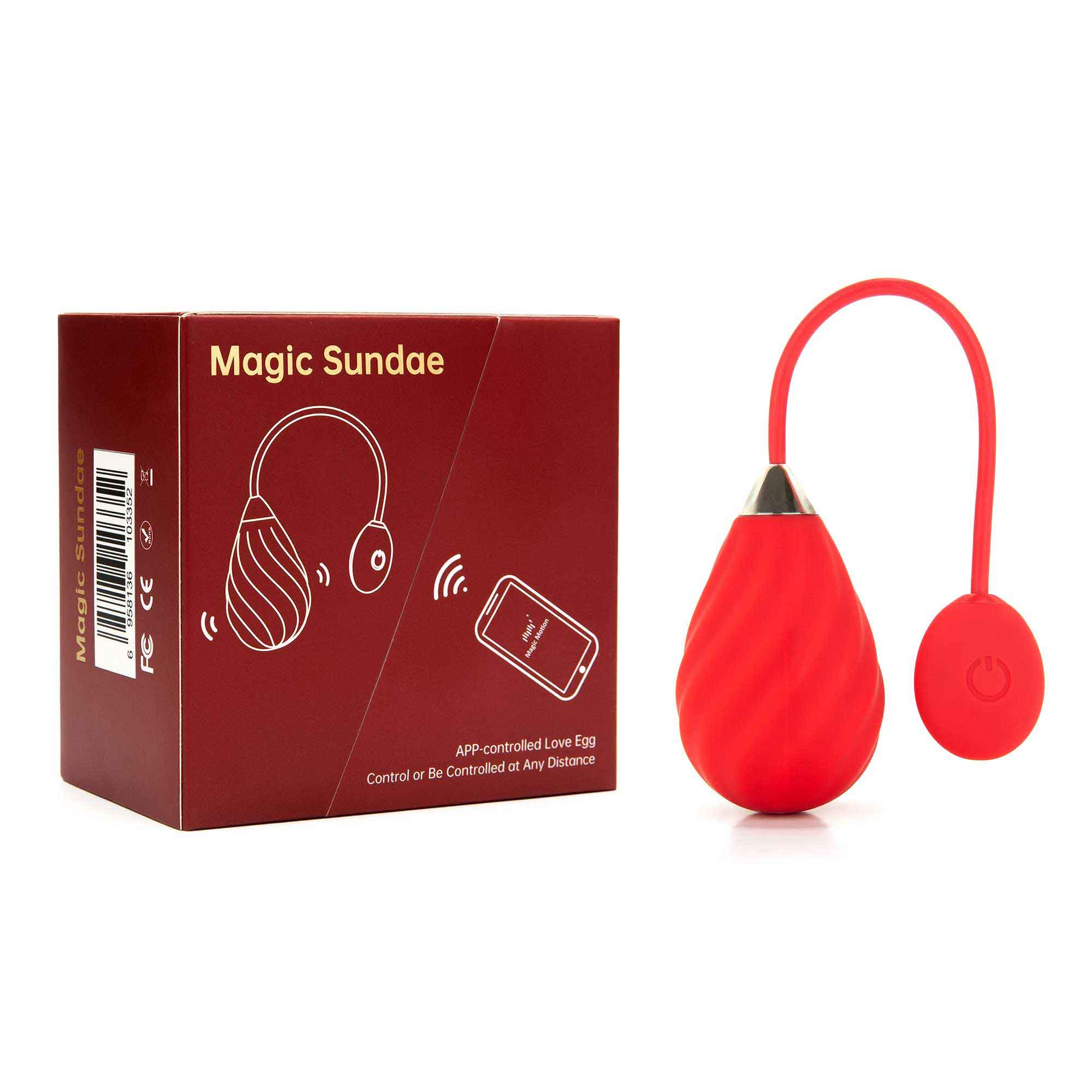 Magic Motion Sundae RED APP Controlled Love Egg - MM-SUNDAE RED