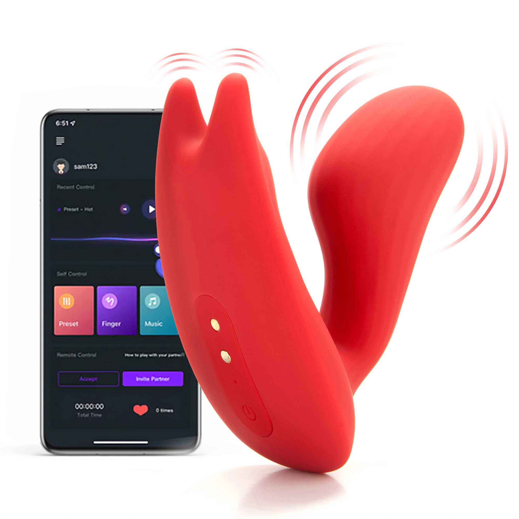 Magic Motion Umi RED APP Controlled Smari Wearable Dual-Motor Vibrator - MM-UMI RED
