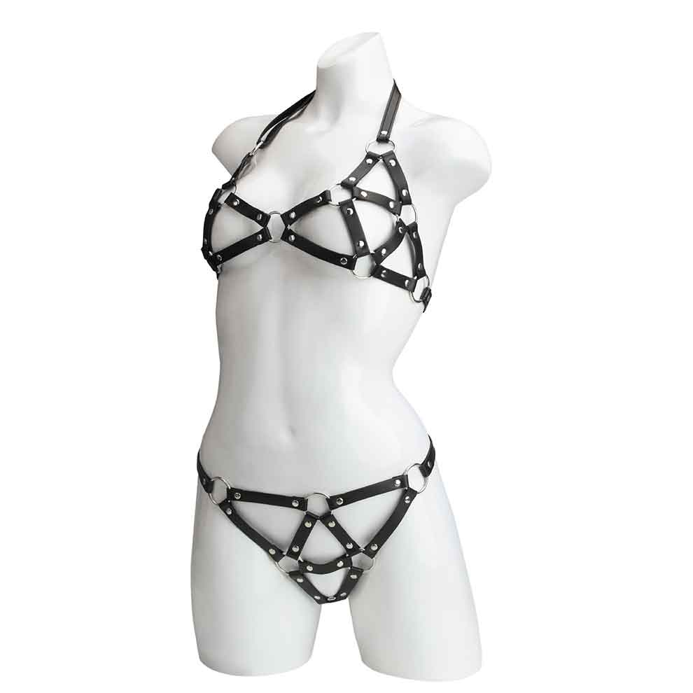 Criss Cross BDSM 2PC Set Outfit - SMES-903