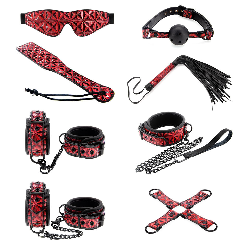 7PC Intermediate Bondage Kit (Red) BF-40380A